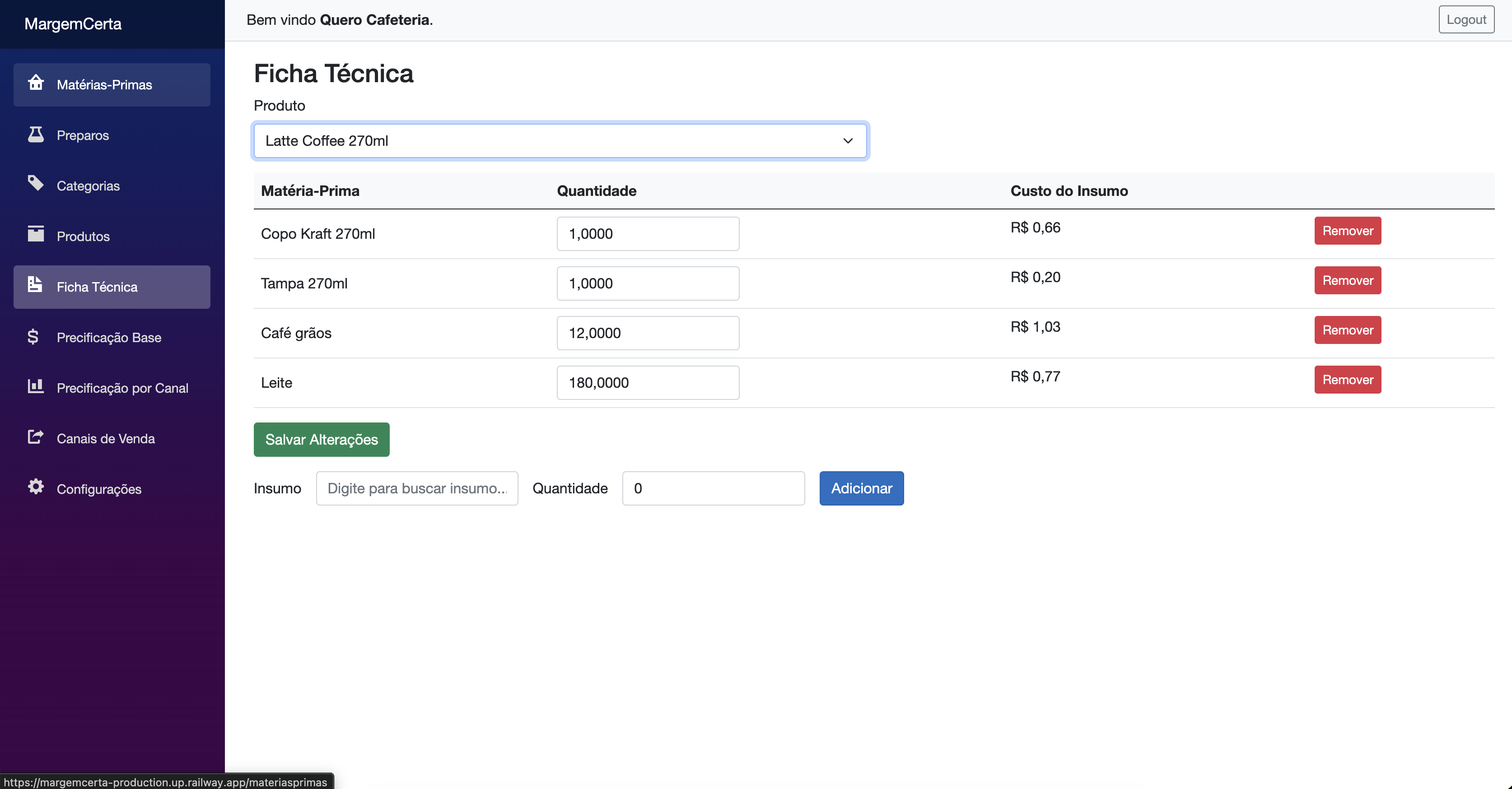 Ficha Técnica do Produto